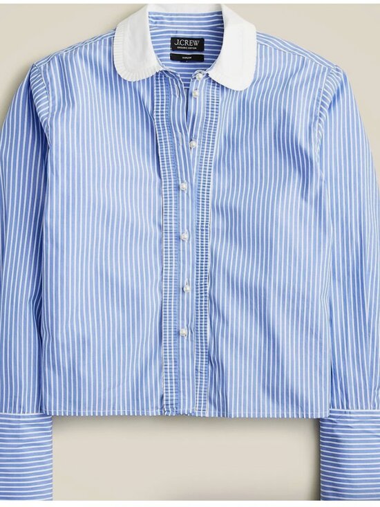 J. Crew Tops - JCrew Cropped Garçon shirt with pearl buttons in stripe in 16